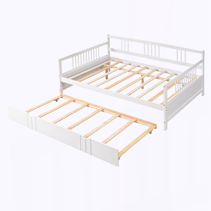 Lit double en bois, Blanc