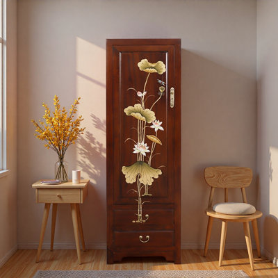 Retro Painted Lotus Wardrobe