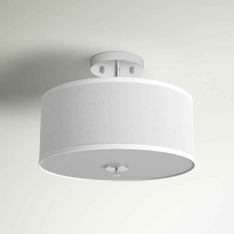 Plafonnier 2 lumières Ralston en nickel brossé, Nickel brossé