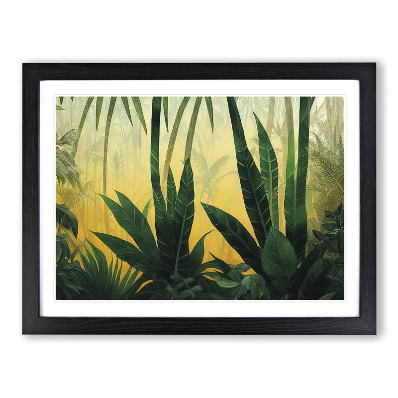 Watercolour Jungle Vol.5 - Single Picture Frame Print, 46cm H x 64cm W x 2cm D, Black