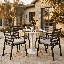 Table de salle à manger à piédestal Leisuremod Bello - 2 à 4 personnes, table d'extérieur intérieure en métal avec base tulipe-1148499692-1148499690