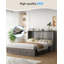 Grand lit escamotable avec station de charge et 2 tiroirs, gris-813668205