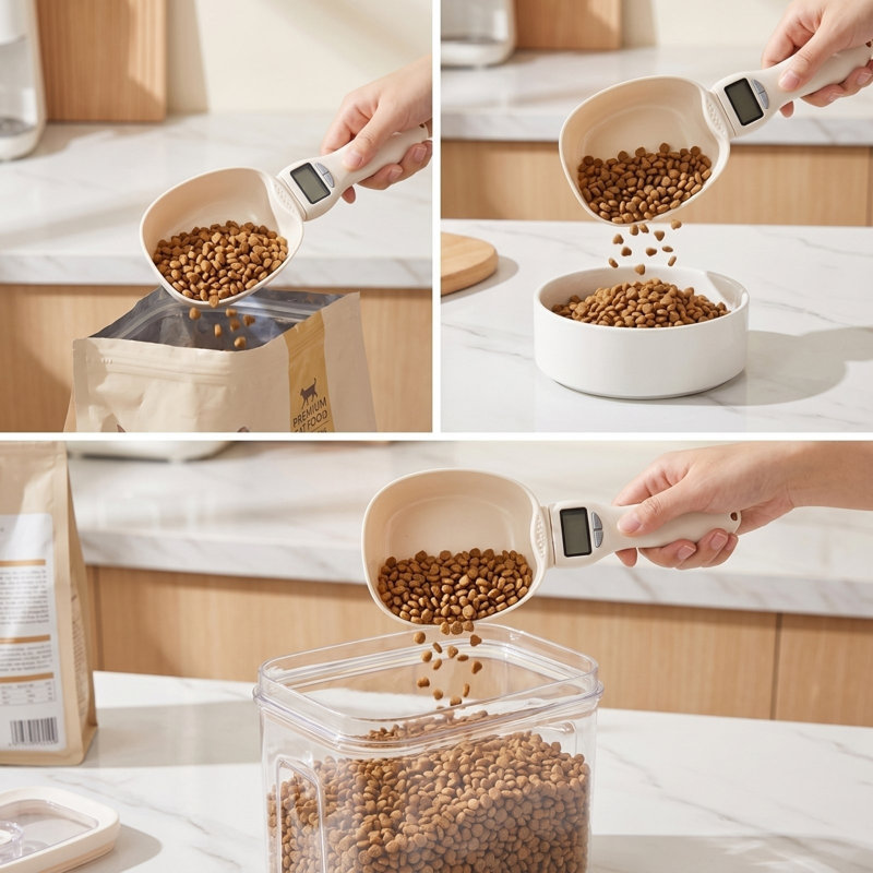 Échelle pour chat Alimentation pour animaux Cuillère à mesurer numérique 800g Aliments pour chiens