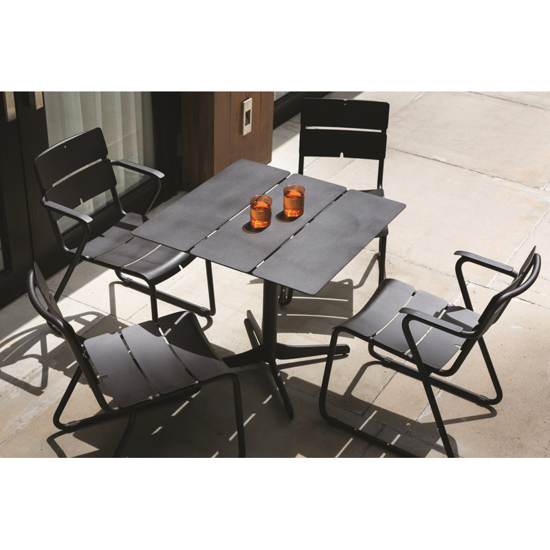 Ceru Outdoor Square Dining Table, Anthracite, Black HPL, 29.5" W x 29.5" L x 29.5" H