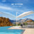 Rossanna White Pole 9' x 11' Rectangular Economical Large Cantilever Umbrella with White Base-850778815