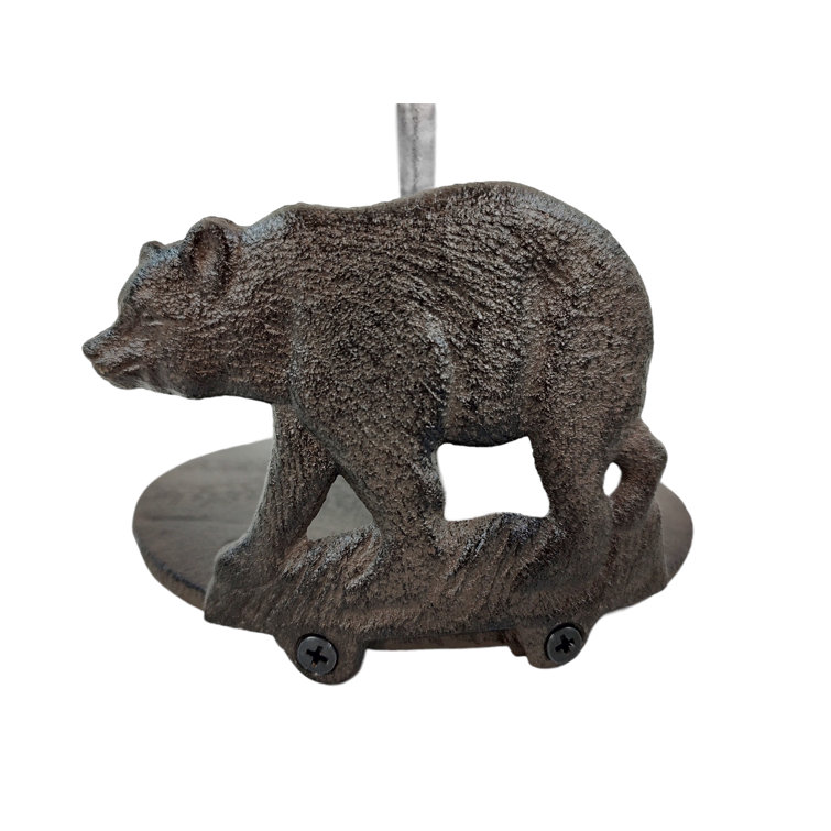 Cast Iron Brown Rustic Western Farm Animal Country Freestanding Weighted Base Paper Towel Holder August Grove