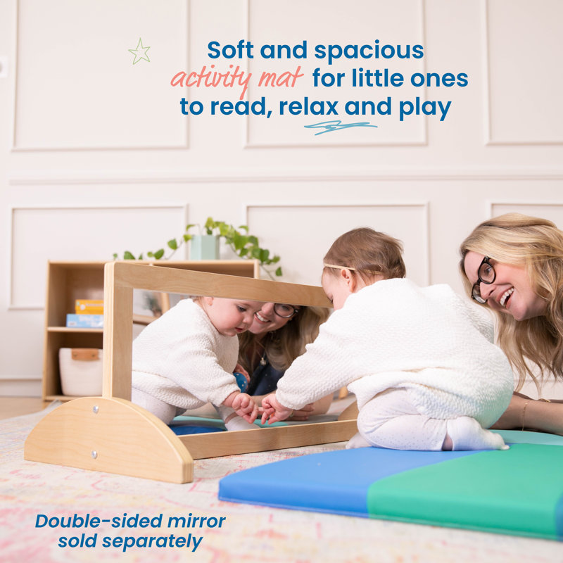 ECR4Kids SoftZone Turning Tiles Folding Activity Play Mat, 48in Square, Baby Essentials, Contemporary
