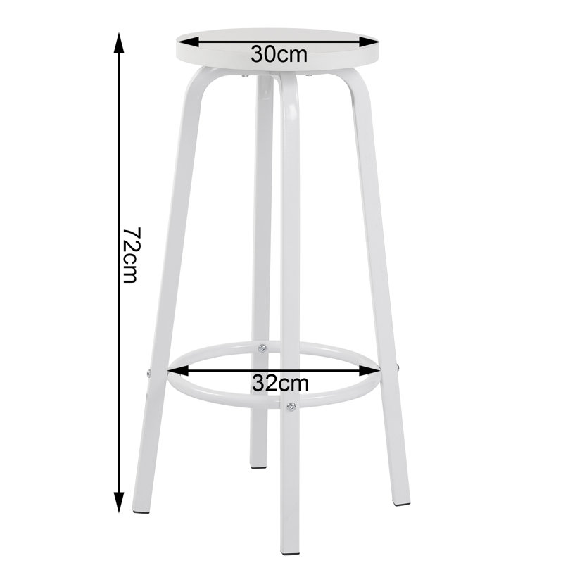 Hayesville Counter Stool with Metal Frame, White, White
