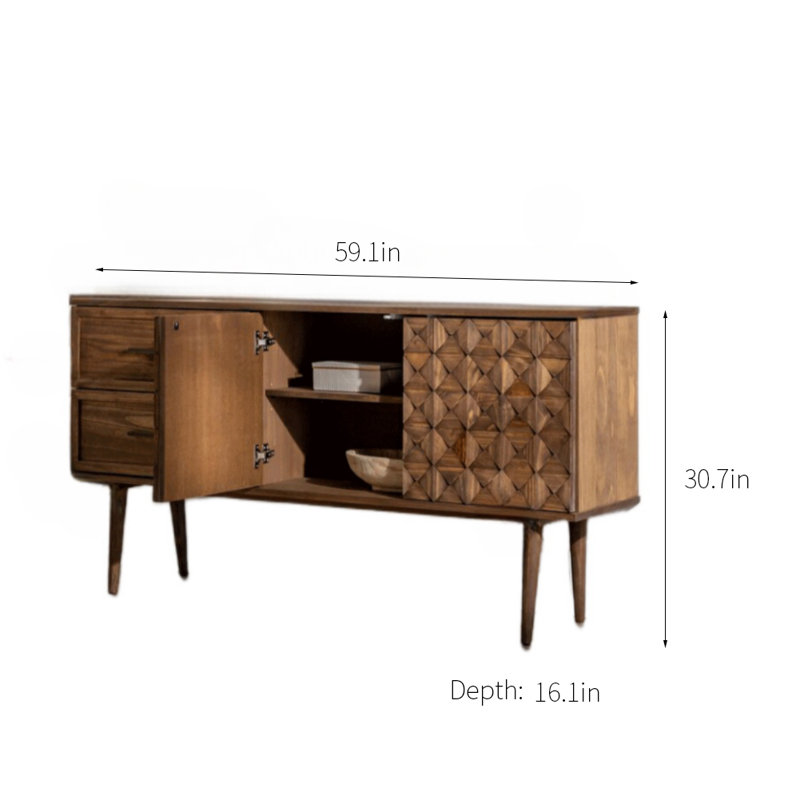 Armoire d'appoint en bois massif Boxwood, Brun foncé