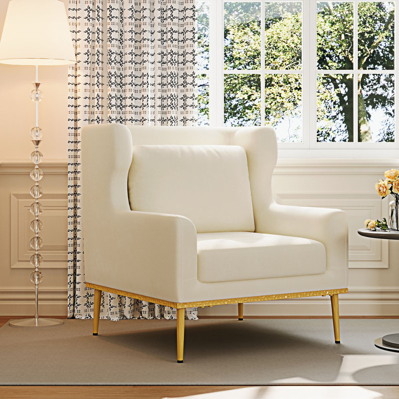 Fauteuil avec accoudoirs et canapé simple, Beige