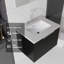 Meuble-lavabo suspendu avec lavabo, porte à fermeture douce et comptoir en marbre reconstitué-800937253