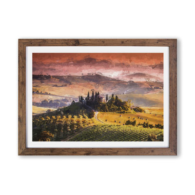 View over Tuscany in Italy - Framed Print