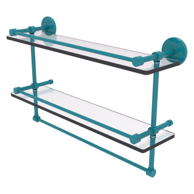 Tablette double en verre avec barre à serviettes P1000