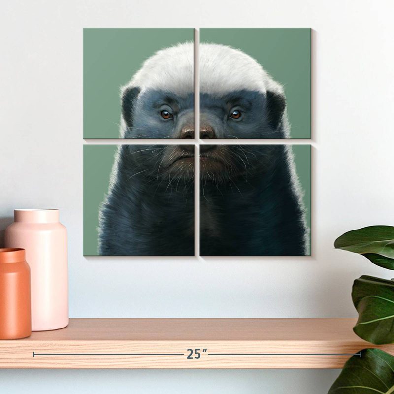 Brampt Honey Badger Portrait, 18" H x 18" W