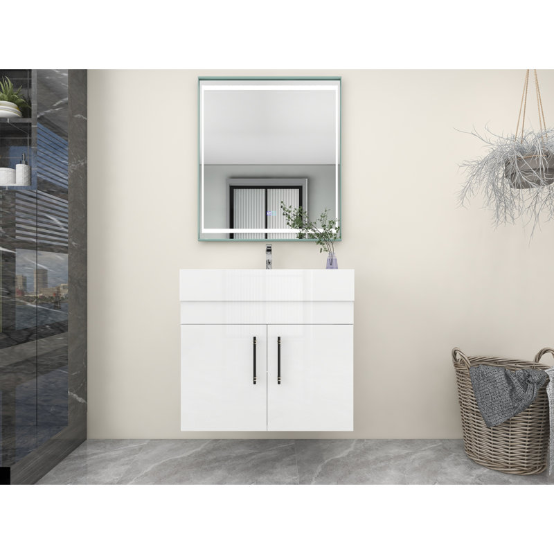 Ensemble de meuble-lavabo simple 30 po, Blanc ultrabrillant