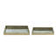 Silver Rectangle Plastic Mirror Trays with Abstract Motif - Set of 2 - L:17.5x12x2" S:15.5x10x2"