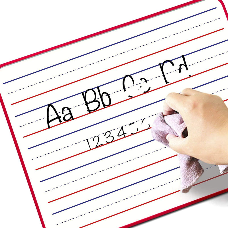 Scribbledo Magnetic Small Dry Erase White Board 9" X 12" Double Sided, Ruled 