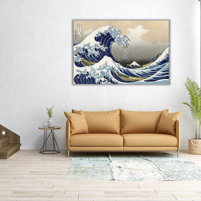 La grande vague à Kanagawa, 1829, reproduction d'art sur toile, H 32 po x l 48 po