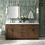 Meuble-lavabo double en bois massif Tidworth avec plateau en marbre de Carrare de 1,5 po-2071002145-2068250691-2063472382
