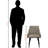 Belinda Metal Leg and Brown Leather Dining Chair Set, 33.34'' H X 17.27'' W X 23.81'' D