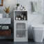 Armoire d'appoint moderne avec portes à persiennes, armoire de rangement en bois aggloméré résistante à l'humidité avec tablettes pour le vestibule et la cuisine