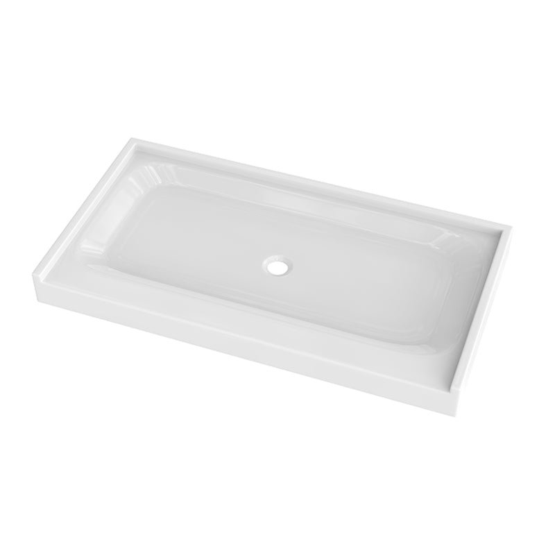 Shower Tray - Center Drain Single-Threshold - Acrylic and fiberglass - 60 X 32 X 5.5