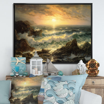 " Wild Ocean With Breaking Waves Golden Hour "