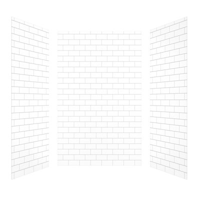 60"W 96"H 32"D Upgraded 0.2"thick SMC Shower Wall Surround, Matte Surface,Cuttable, Quick Install