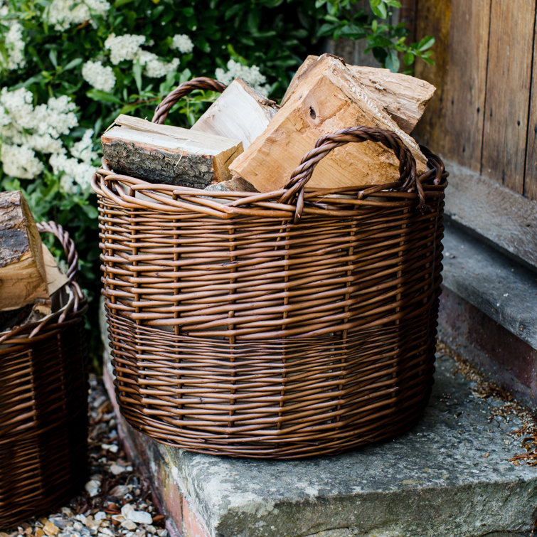 Distilled Brown Wicker Laundry Basket
