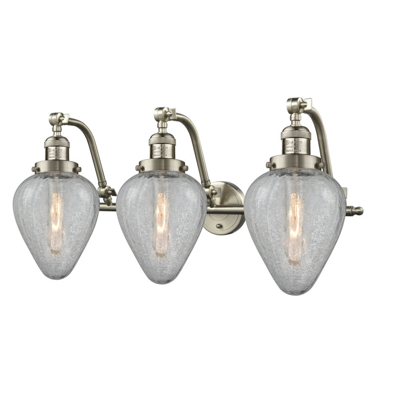 Éclairage pour meuble-lavabo à intensité variable Shauna, Nickel satiné brossé, 3 lumières