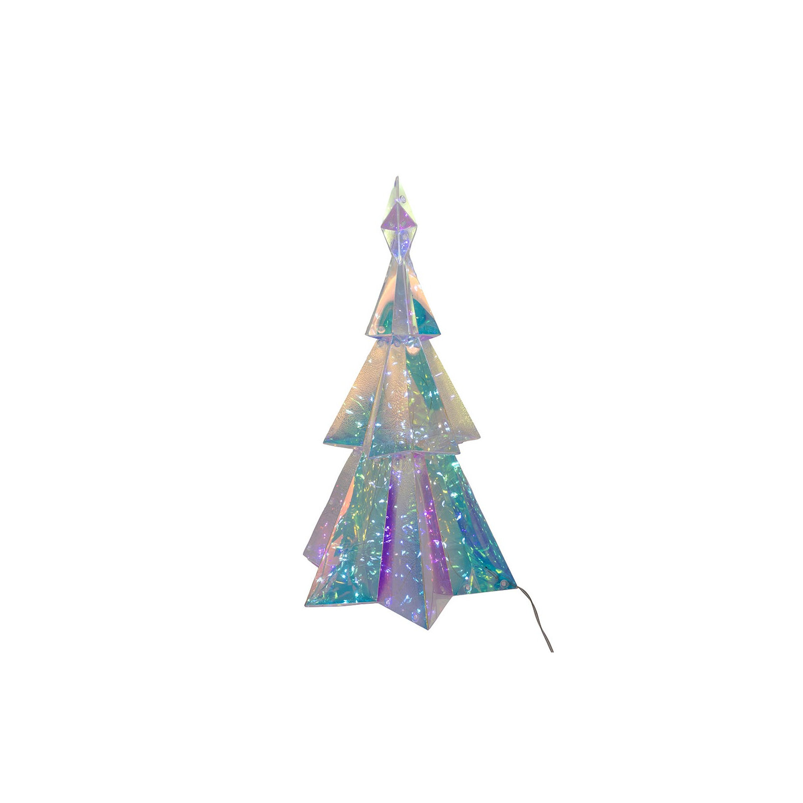 Kurt Adler Pre-Lit Cool White LED Holographic Iridescent Christmas Tree, 15in