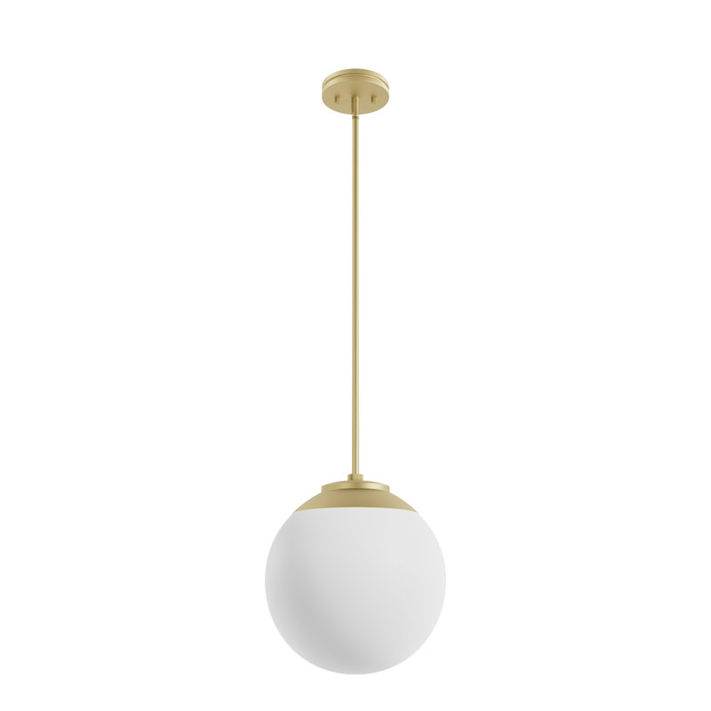 Luminaire suspendu sphère 1 lumière Hepburn, Laiton moderne peint, Médium