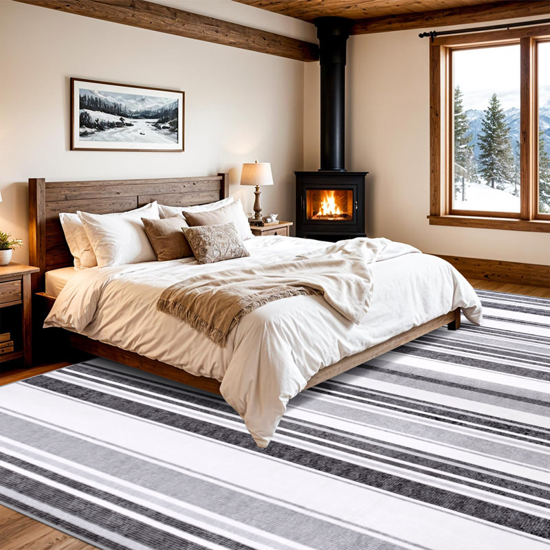 Large Living Room Area Rug Soft Abstract Farmhouse Rugs For Bedroom Under Dining Table, Rectangle 6' x 9'