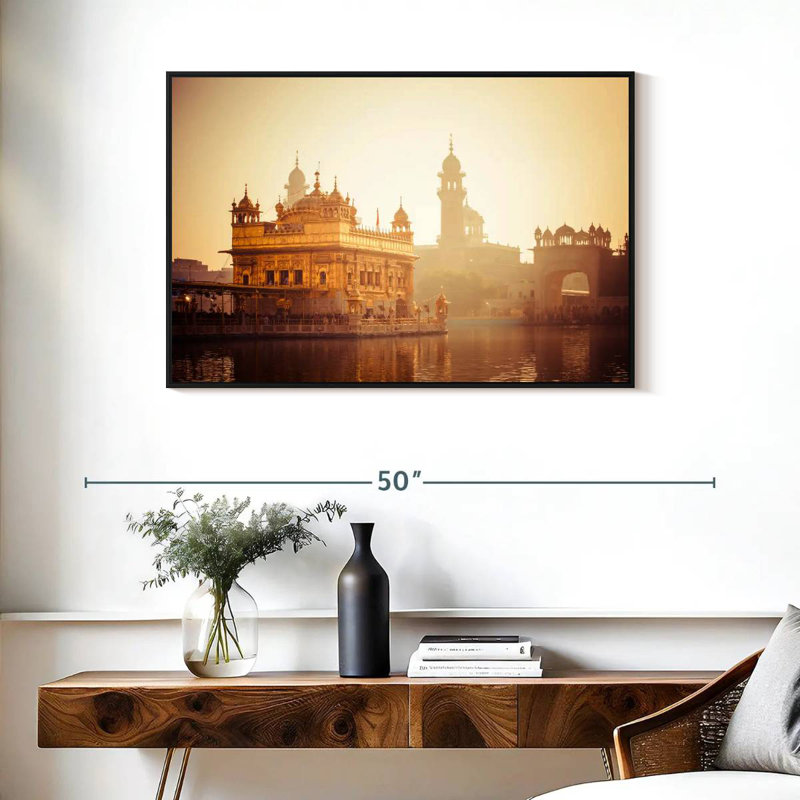 Temple Harmandir, Cadre flottant noir, 37 po x 25 po