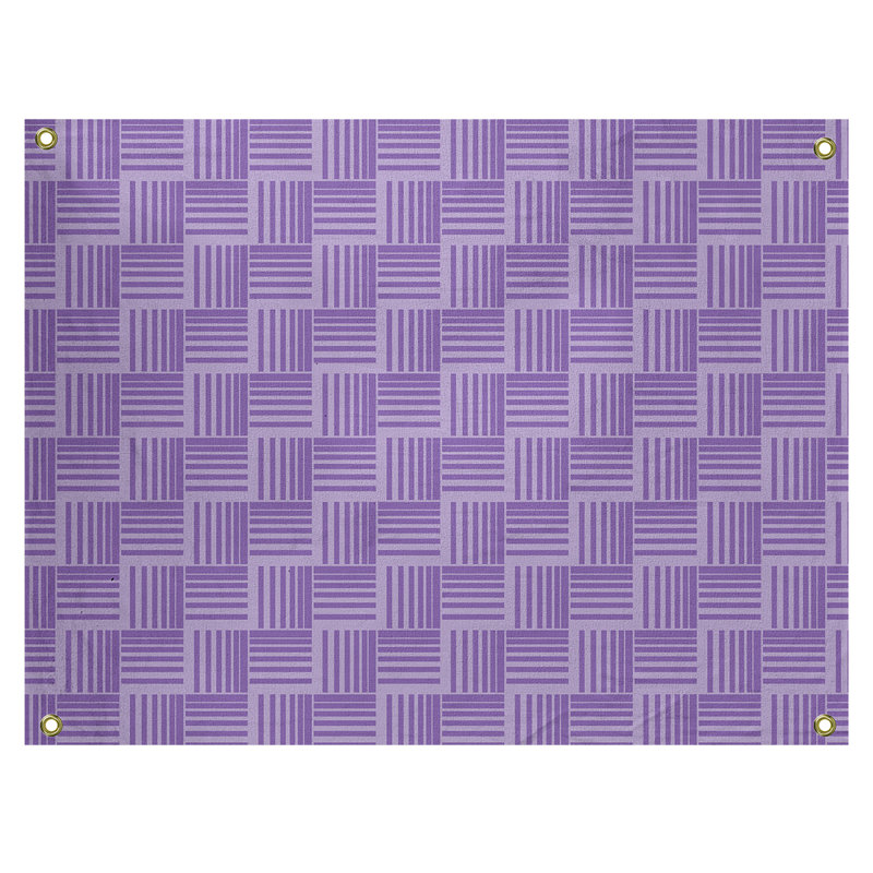 Tapisserie, H 50 po x l 59 po, Mauve/blanc