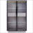 Freestanding Glass Door Display Cabinet With LED Lighting,Internal 2 Drawers And Adjustable Shelves