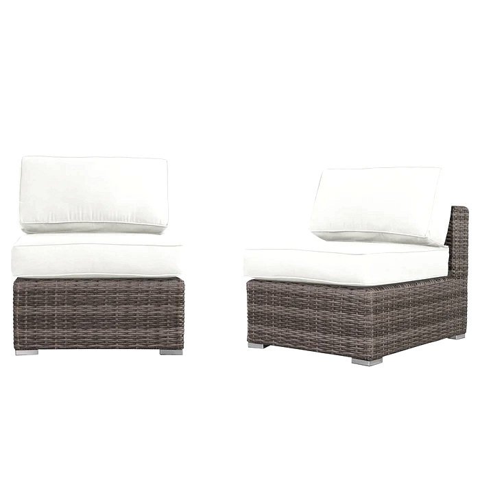 Fully Assembled Patio Chair With Cushions, Gray