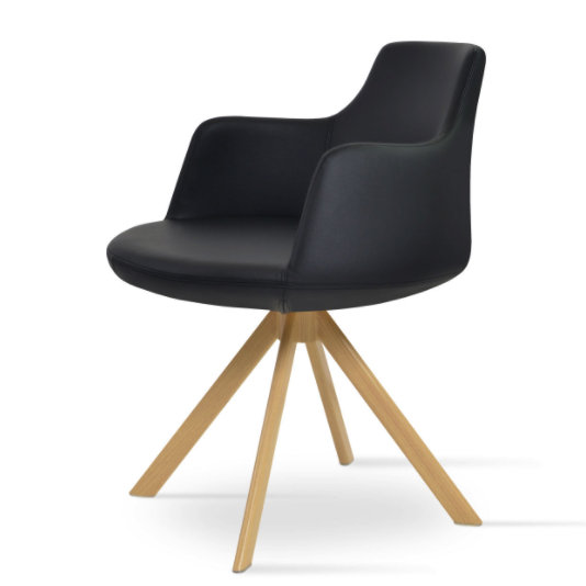 Fauteuil de 25 po de large Dervish, Naturel, Similicuir vert