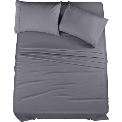 Full Sheet Set – 4 Piece Bed Sheets For Full Size Bed, Soft And Breathable Microfiber, Includes 1 Fitted Sheet, 1 Flat Sheet And 2 Pillowcases