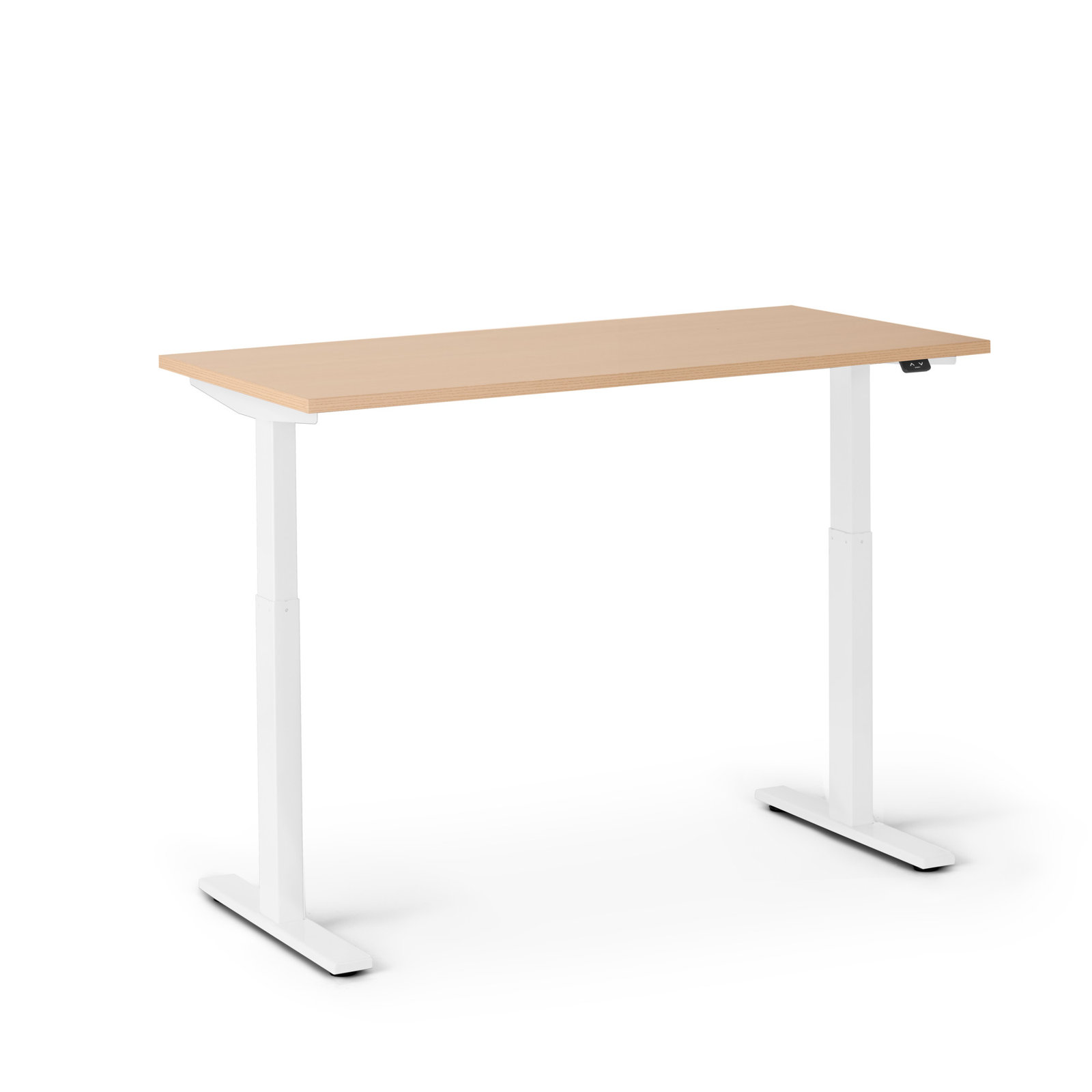 Series L 2S Adj Ht Sgl Desk, Natural Oak/White, 48" H x 27" W x 57" D