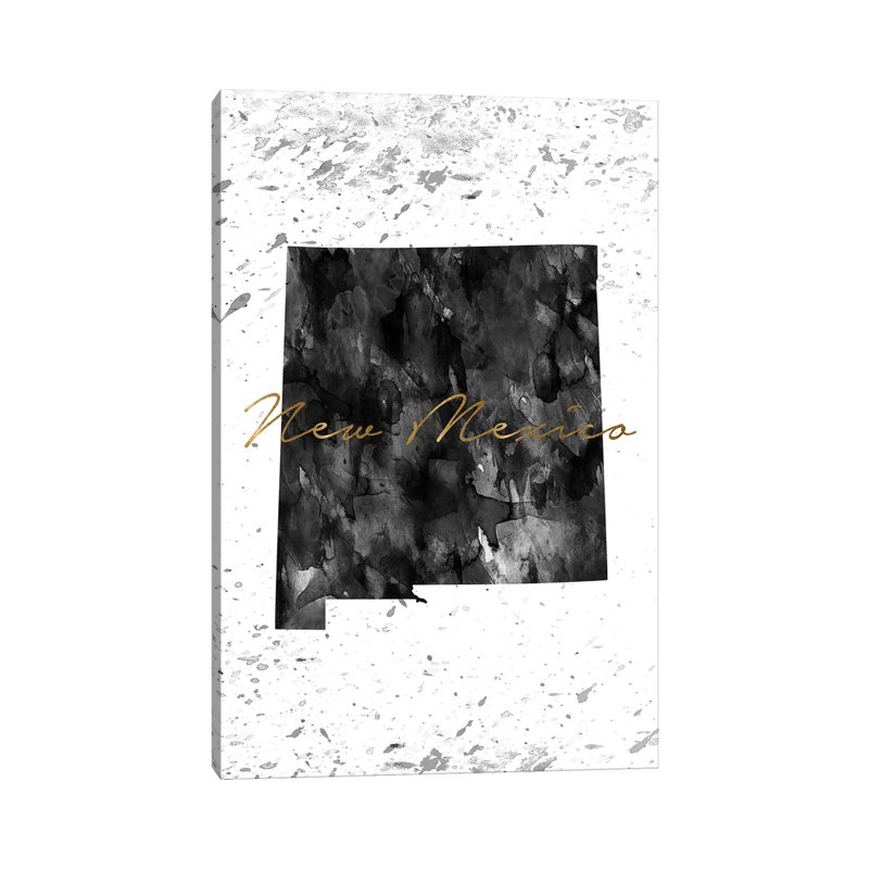 Nouveau-Mexique, noir et or blanc, H 18 po x l 12 po x 1,5 po, Nouveau-Mexique
