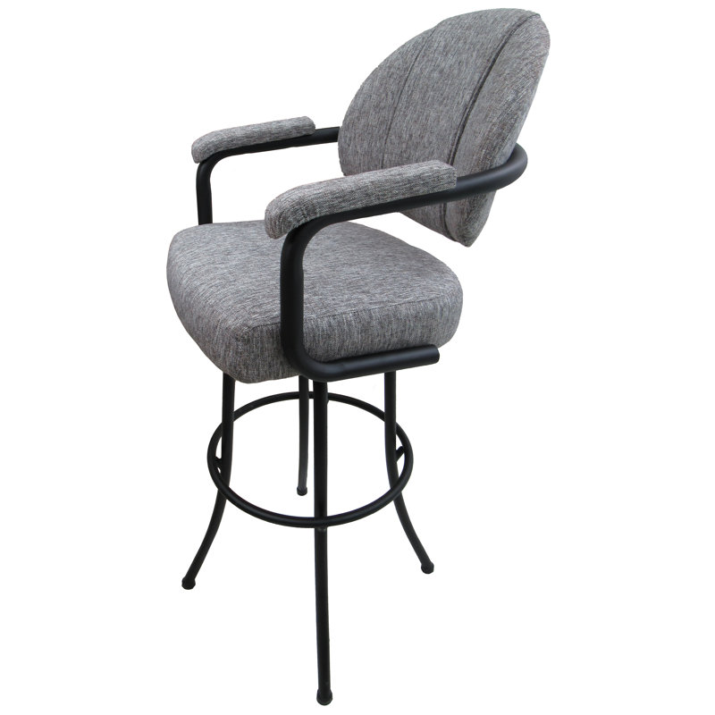 Tabouret de bar pivotant 35 po Monroe, Gris Mojave, Noir, Tabouret de comptoir (siège d'une hauteur de 26 p