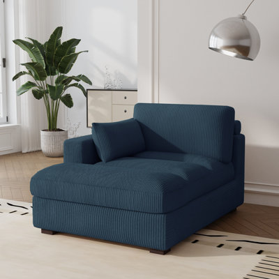 Chaise longue surdimensionnée en velours côtelé avec accoudoirs et coussins Bentura