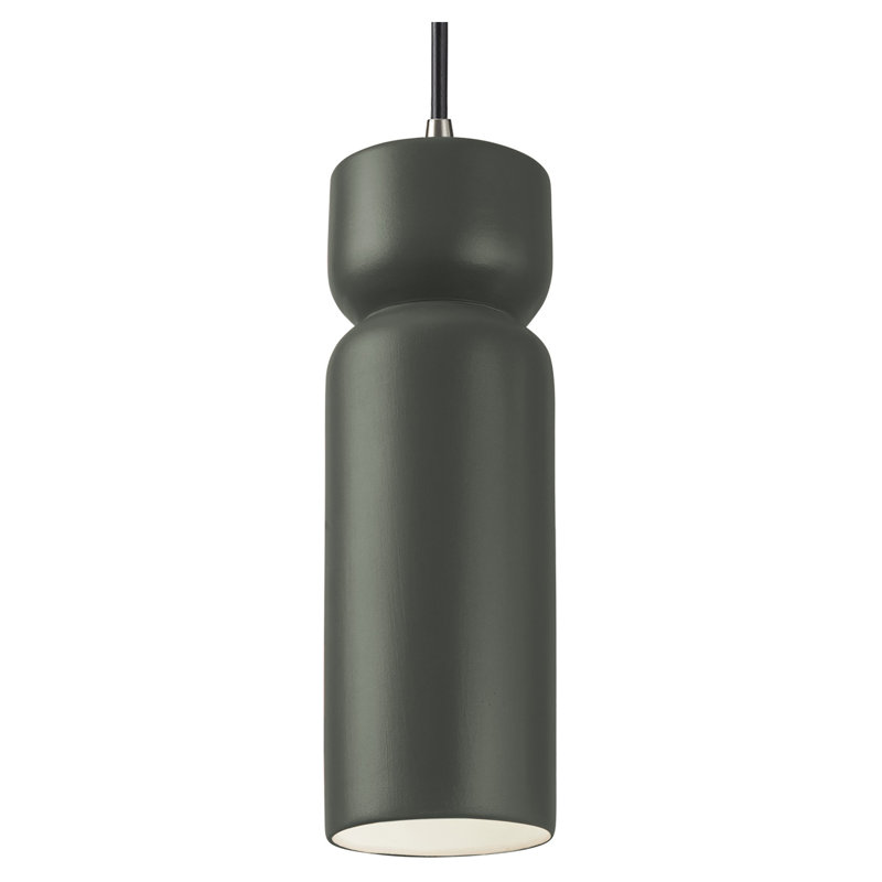 Luminaire suspendu simple en forme de sablier Breeona, Étain vert, Nickel brossé