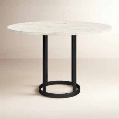 Round Marble Top with Iron Base Dining Table