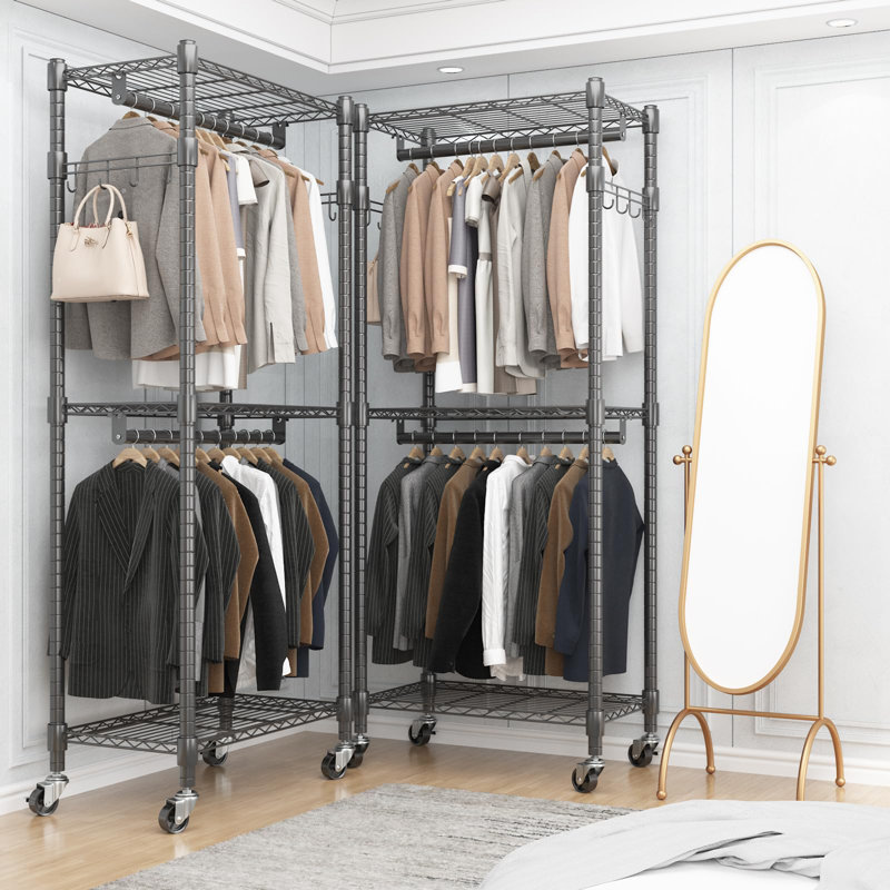 Hico 24'' Metal Rolling Clothing Rack, Black
