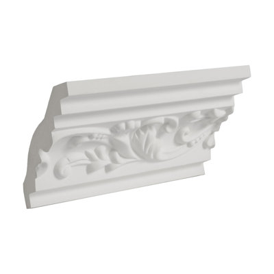 Moulure de couronne en polyuréthane à feuilles longues 2-7 / 8 po x 2-7 / 8 po x 6 po