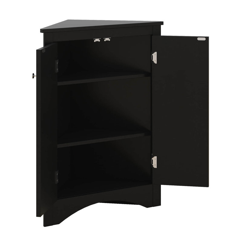 Armoire de rangement triangulaire pour salle de bain avec tablettes réglables, armoire de plancher autoportante, organisateur de coin pour petit espace