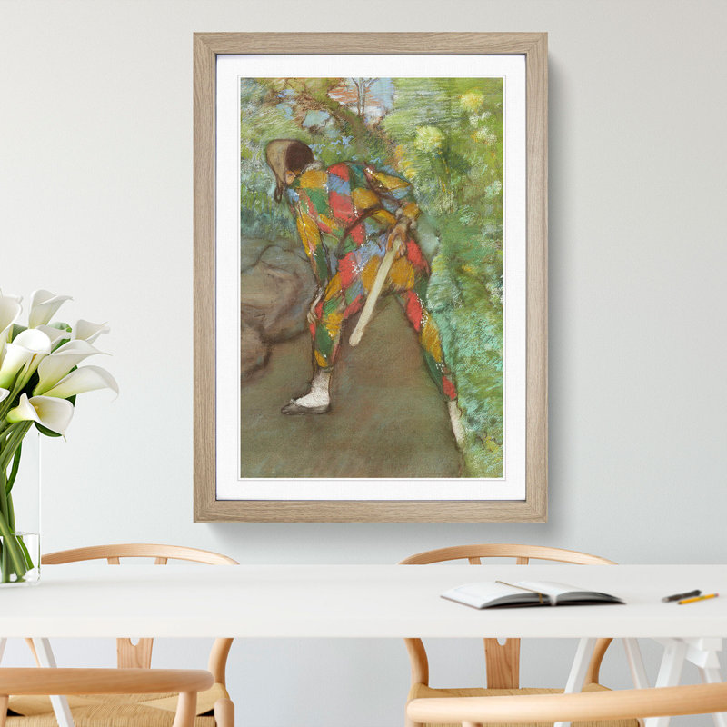 Harlequin by Edgar Degas - Framed Print, Oak Framed, 65cm H x 48cm W x 2cm D