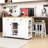 Kitchen Island with 2 Matching Bar Stools, Built-in Outlets and Ample Storage-1908676550